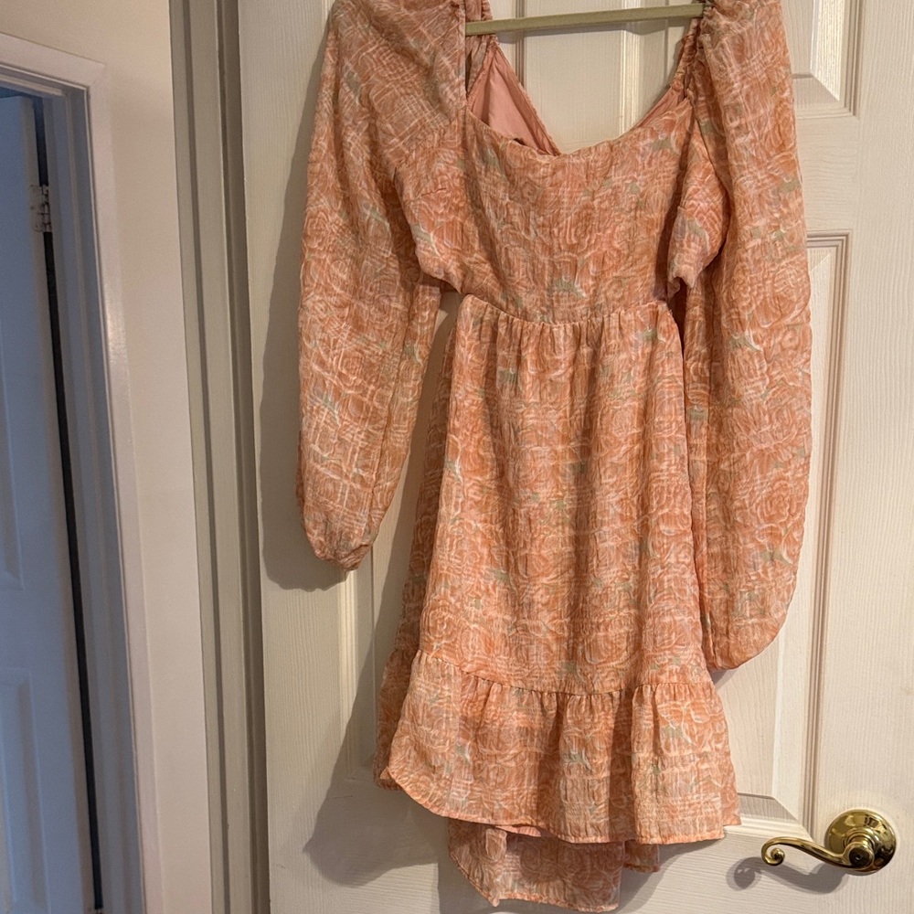 Lush Peach Floral Dress